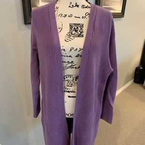 CHICOS LILAC SWEATER DUSTER SZ3
